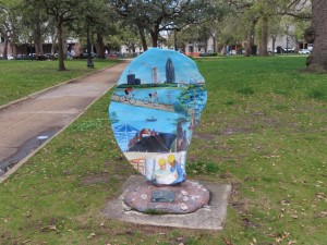 Oyster shell artwork in Mobile, Alabama.