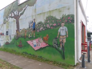 Mural on building at Delta Bike Project in Mobile, Alabama.