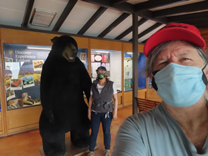 Ted and Marty at visitor center at Lake Shasta caverns.