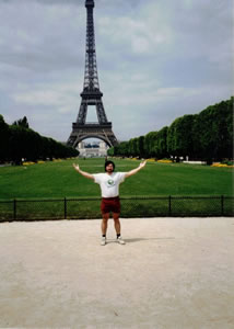 Ted with Eiffel tower in Paris, France 