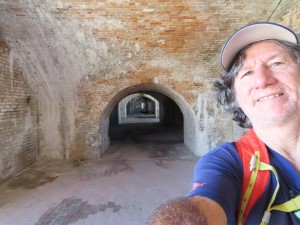 Ted in a bunker at Fort Pickens, Florida.