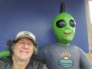 Ted with friend at UFO mini-golf in Pensacola Beach, Florida.