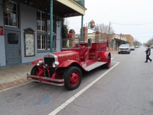 Historic Fire engine at Seville historic area in Pensacola, Florida.