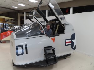 Ted in plane cockpit at Pensacola Naval Museum in Florida.