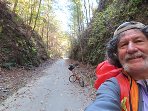 Ted with his bike on the Silver Comet Trail.