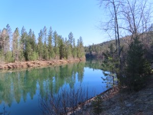 Coeur d’Alene river between Bull Run Lake and interstate 90 in Idaho.  Photo taken from Trail of the Coeur d’Alene.