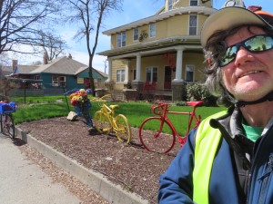 Ted and his bike in front of home in Moscow, Idaho.