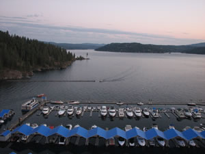 The boats docked under our (Jay and Ted) hotel room at Coeur d'Alene, Idaho.