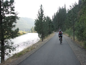 Jay (Ted’s brother) on his bike riding the trail of Coeur d’Alene.
