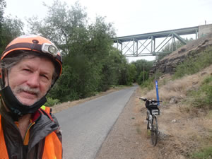 Ted with his bike at Winding trail in Twin Falls, Idaho.