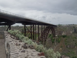 Highway 29 bridge over the Snake River canyon in Twin Falls, Idaho.