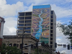 Building with cool mural in Boise, Idaho.