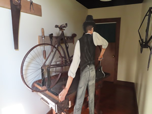 Part of the display of the Wright Brothers bike shop in the Museum at the birthplace of Wilbur Wright.