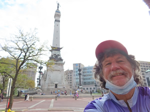 Ted in front of Soldier & Sailor monument in downtown Indianapolis, Indiana.