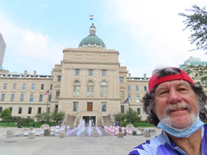 Ted in front of the capital building in downtown Indianapolis, Indiana.