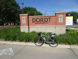 Ted’s bike at Dordt University in Sioux Center Iowa.