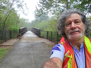 Ted and his Bike on the Louisville loop trail in Kentucky.