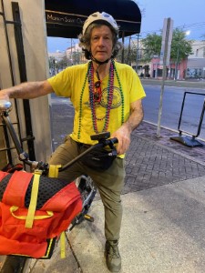 Ted on his rental bike in New Orleans.