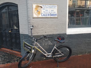 Ted’s rental bike on Bourbon Street in New Orleans