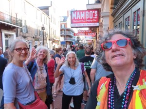 Bergies with Ted in front of Mambo’s on Bourbon Street in New Orleans.