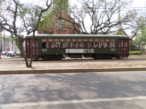 Streetcar on St. Charles Street in New Orleans.
