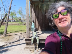 Ted near slave quarters at Whitney Planation near New Orleans.