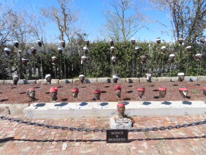 Monument at Whitney Planation of beheaded slaves due to the 1811 slave uprising near New Orleans.
