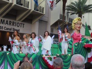 Float at the Italian-American St. Joseph's Parade at the French Quarter in New Orleans.