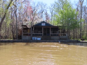 Photo of shack from our boat on the Honey Island Swamp tour in Slidell, Louisiana.