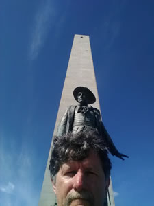 Ted in front of Bunker Hill Monument in Boston, Massachusetts.