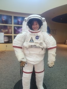 Ted in space suit display at NASA Stennis Visitor Center in Mississippi.