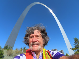 Ted with the Gateway Arch behind him in St. Louis, Missouri.