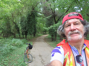 Ted and his bike on the Meramec Greenway bike trail near St Louis, Missouri.