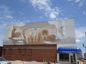Mural on building in Columbus, Nebraska.