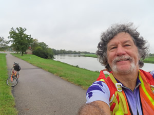 Ted and his bike on the Great Miami River Trail near Dayton, Ohio.