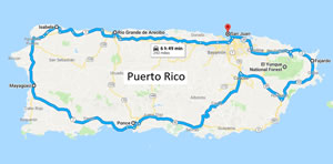 Route traveled in Puerto Rico
