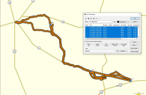 Bike route Ted took near Easley, South Carolina on the Doodle Rail Trail.