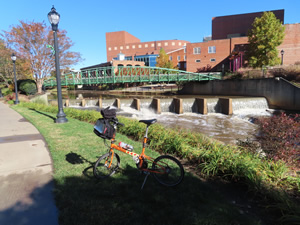 Ted’s bike on Reedy River in downtown Greensville.