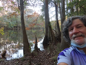 Ted near the boardwalk loop trail at Congaree National Park.