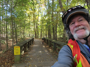 Ted on Three River Greenway trail in Columbia, SC.