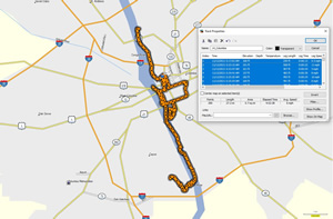 Bike route Ted took near Columbia, South Carolina.