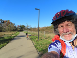 Ted and his bike on the Maryville-Acola greenway trail.