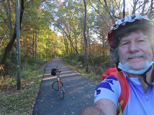 Ted and his bike on the Maryville-Acola greenway trail.