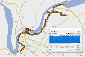 Bike route Ted took near Chattanooga, Tennessee on the Chattanooga Riverwalk trail.