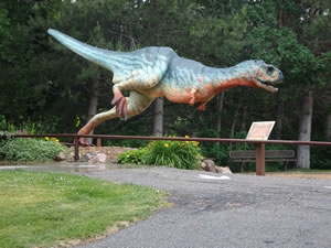 One of the Dinosaurs in the George S. Eccles Dinosaur park in Ogden, Utah. (it is like an outdoor museum)