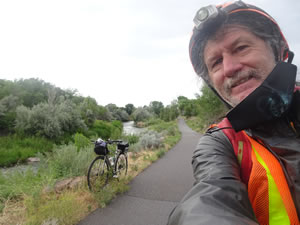 Ted with his bike near the south end of the pavement for the Centennial trail in Ogden, Utah.