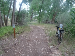 Ted’s bike where the pavement ends on the south end of the Centennial trail in Ogden, Utah.