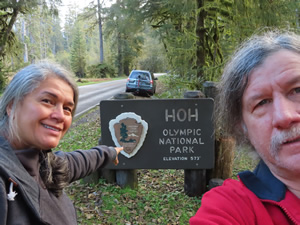 Ted and Marty entering the Hoh rainforest.