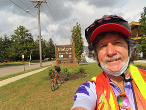 Ted and his bike at Badger State Trail in Monroe.