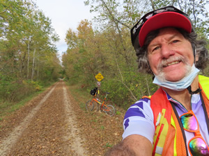 Ted with his bike on Badger State Trail not far from Monroe.